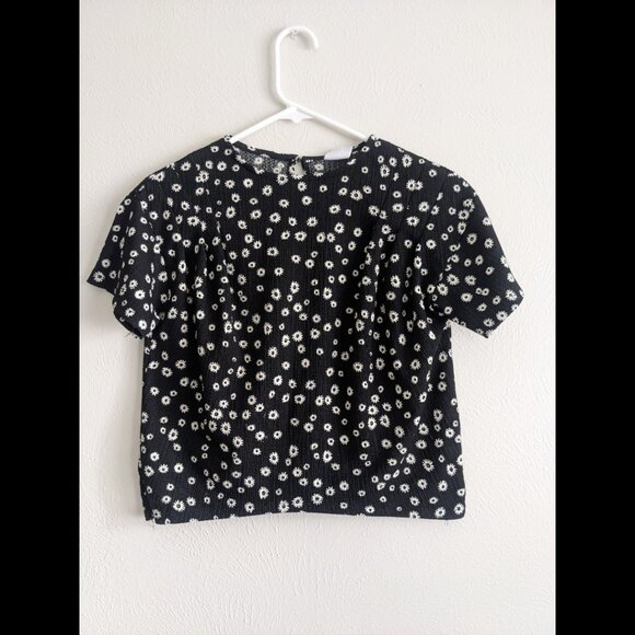 ZARA Daisy Print Crop Top - Size 11-12 - Picture 1 of 2